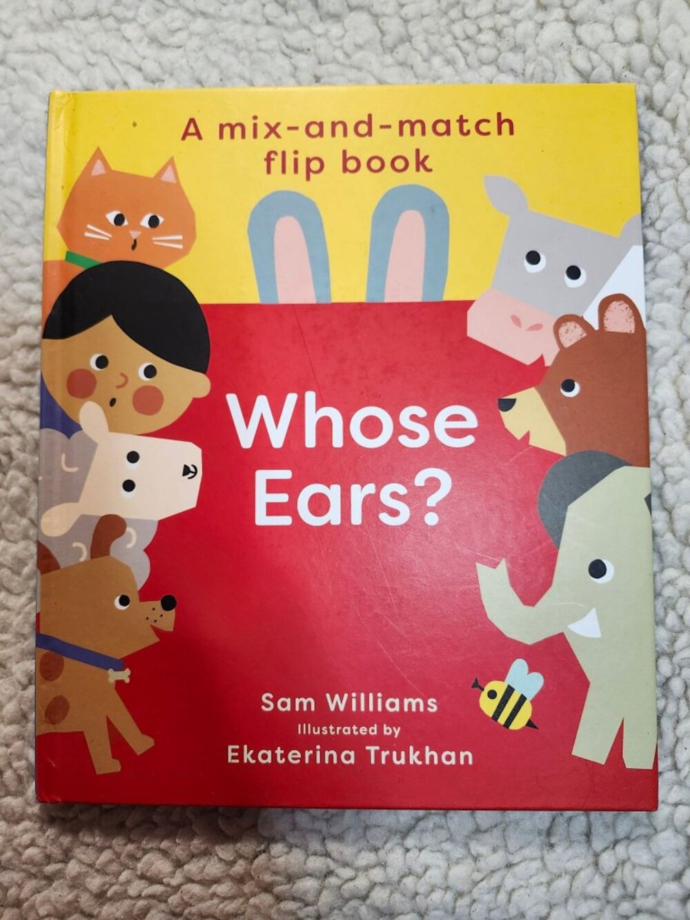 Whose Ears? Sam Williams Board Book Ekaterina Trukhan Boxer Books 2023 Flip Book